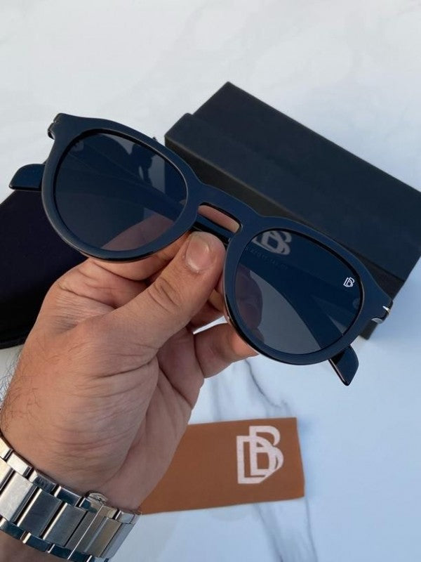 Branded Db Round Full Black Sunglasses  (With Original Kit)