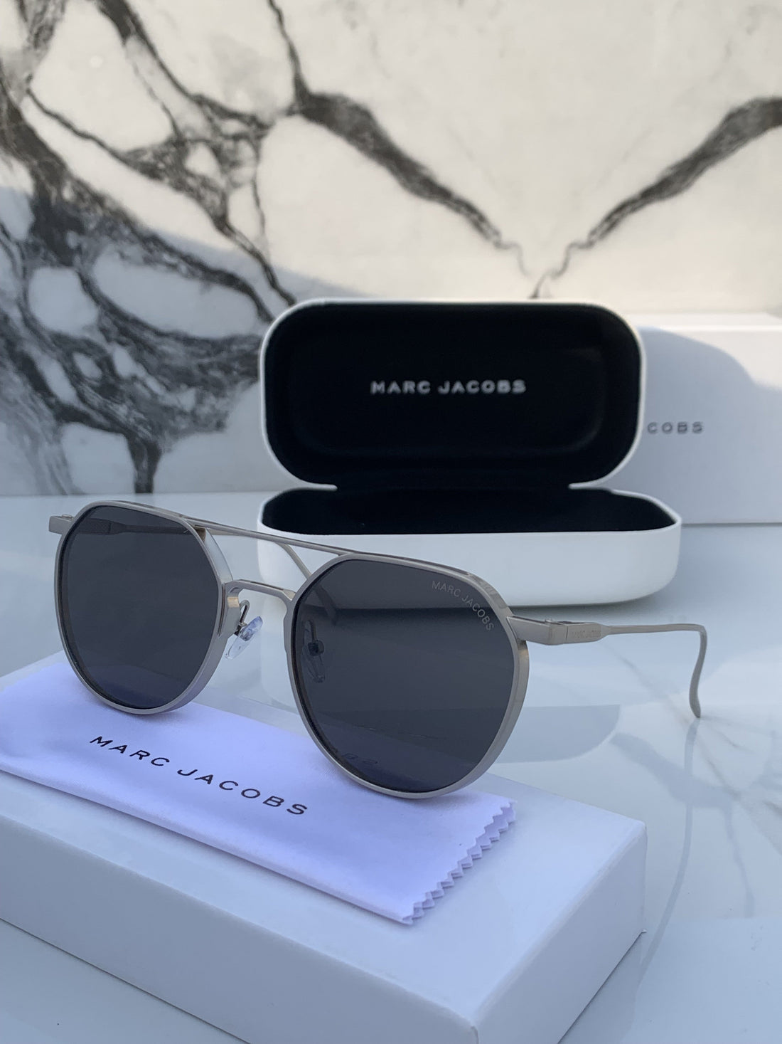 Branded  MJ Silver Grey Sunglasses (With Original Kit)