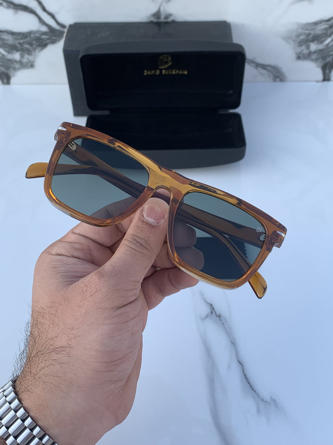 Branded  DB Brown Sunglasses Grey (With Original Kit)