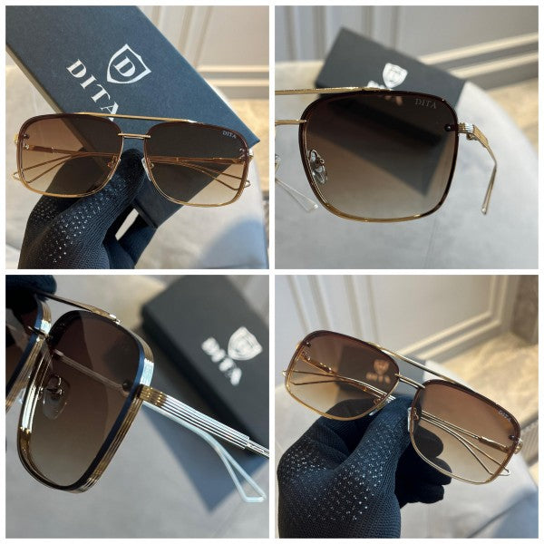 Branded Dta Gold Brown Sunglasses EW (With Original Kit)