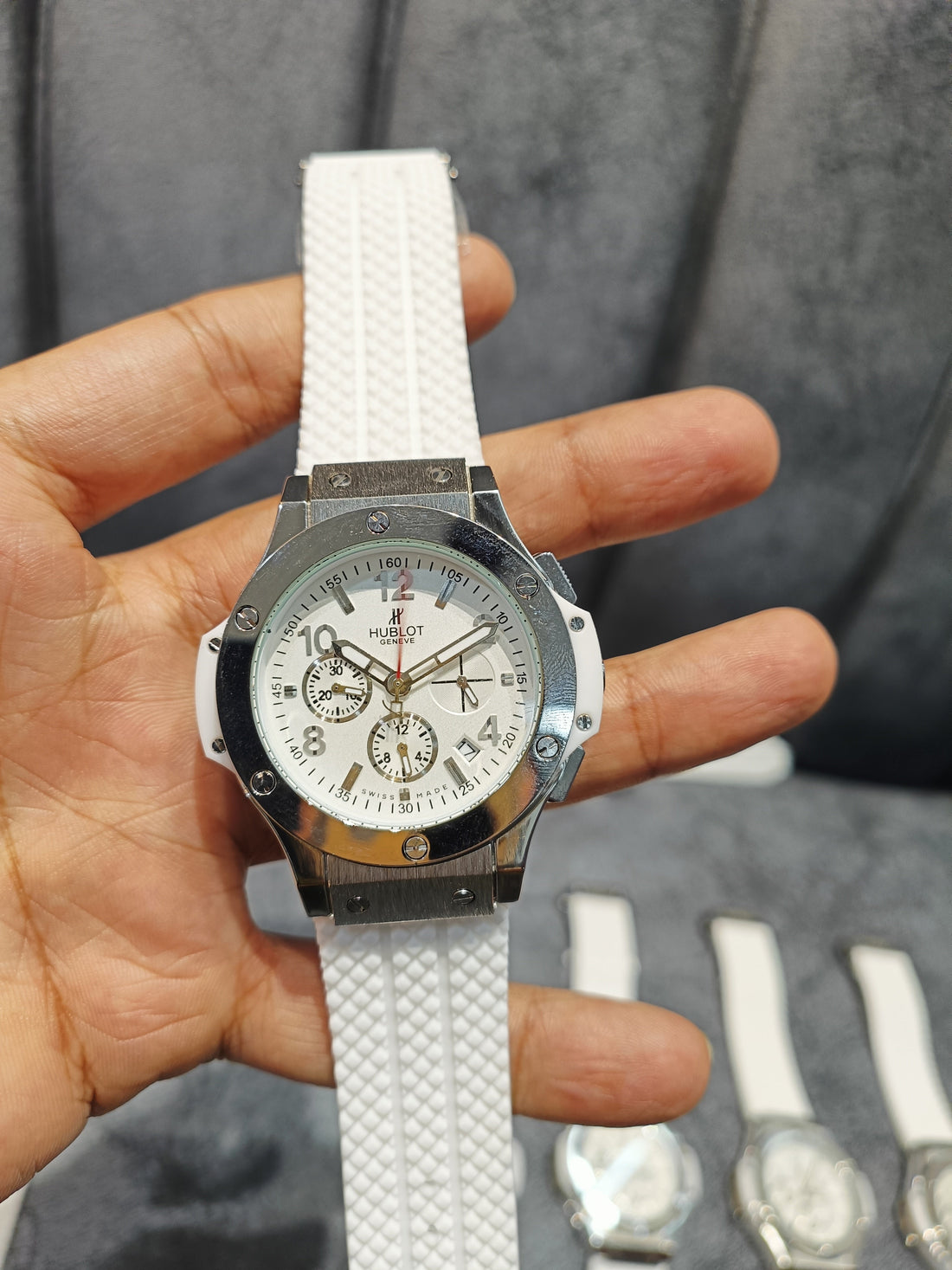 Hblot Big Bang Silver White Mens Watch